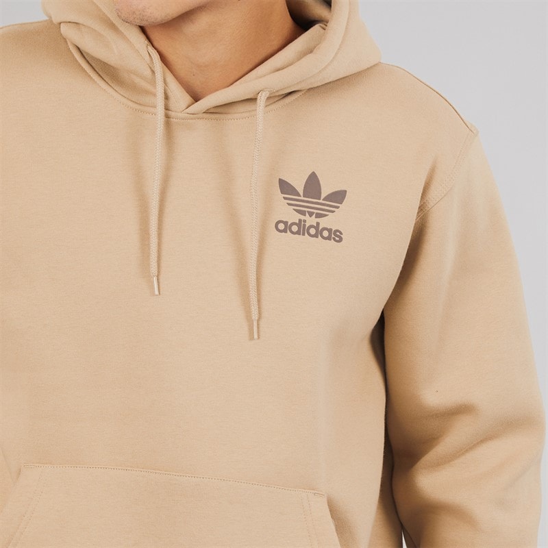 adidas Originals Mens Trefoil Logo Essentials Hoodie Trace Khaki - Image 5