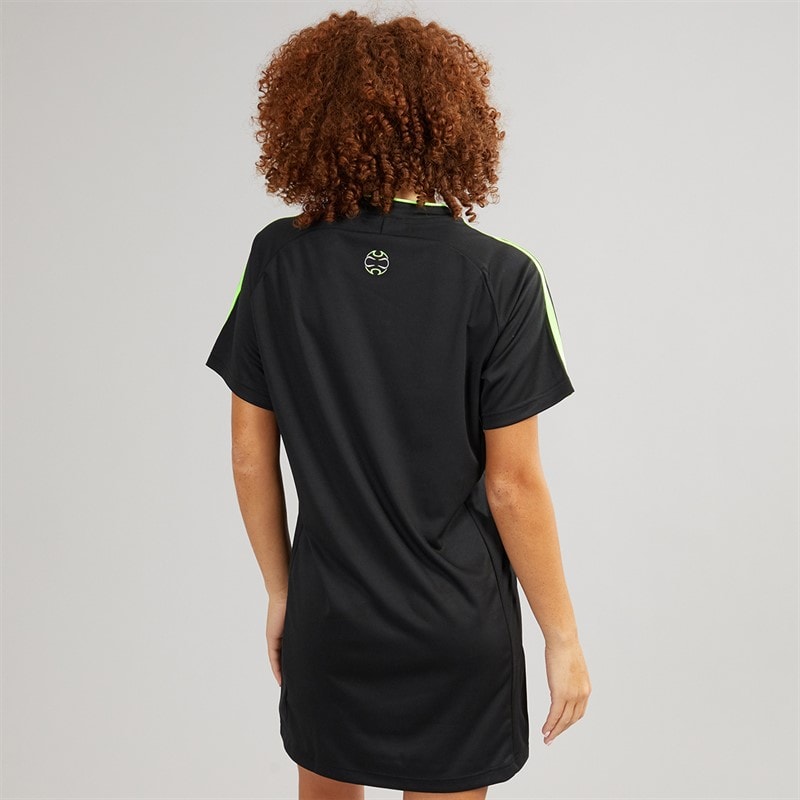 adidas Originals Womens Teamgeist Adicolor Tee Dress Black/Signal Green - Image 2