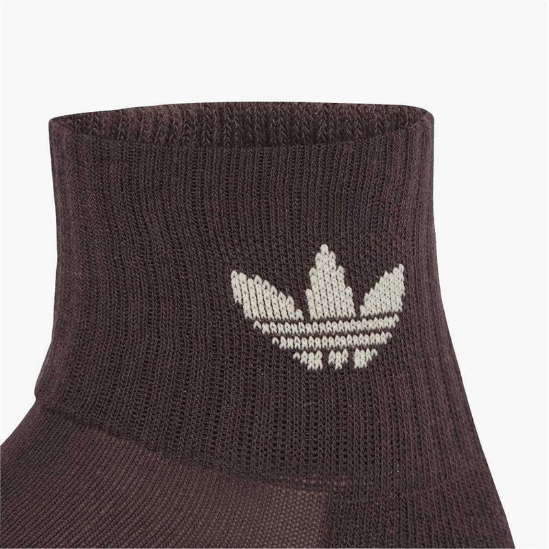 adidas Originals Three Pack Mid Ankle Socks Wonder Mauve/Trace Khaki/Shadow Brown - Image 3