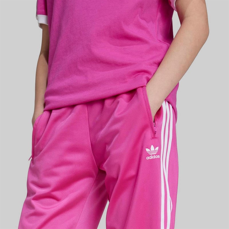 adidas Originals Junior Girls Adicolor Firebird Tracksuit Bottoms Semi Lucid Fuchsia - Image 4