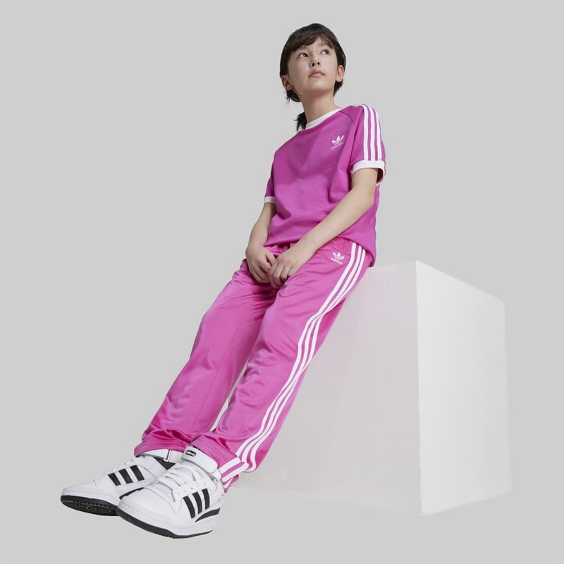 adidas Originals Junior Girls Adicolor Firebird Tracksuit Bottoms Semi Lucid Fuchsia - Image 5