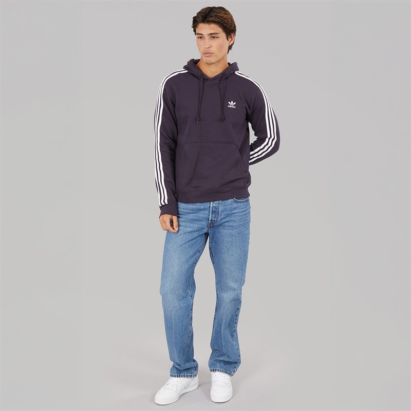 adidas Originals Mens Adicolor Classics 3-Stripes Hoodie Aurora Black - Image 4