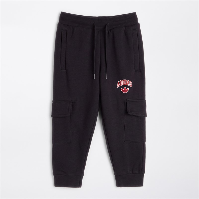 adidas Originals Kids World Tour Back Graphic Hoodie And Cargo Pants Tracksuit Black - Image 3