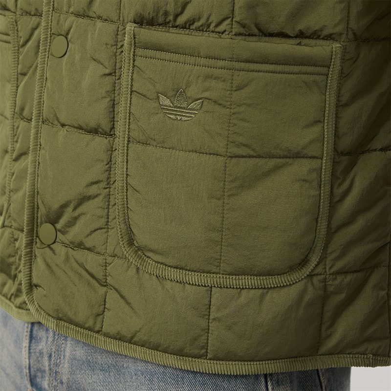adidas Originals Mens Quilted Jacket Focus Olive - Image 3