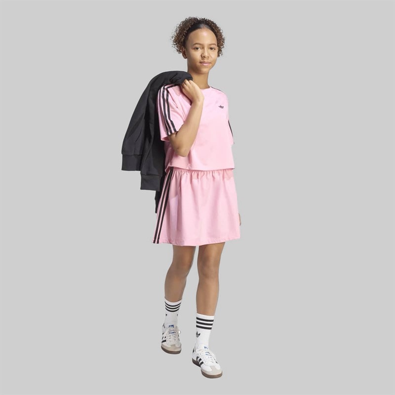 adidas Originals Junior Girls Jacquard Boxy Loose Fit T-Shirt Light Pink/Black - Image 5