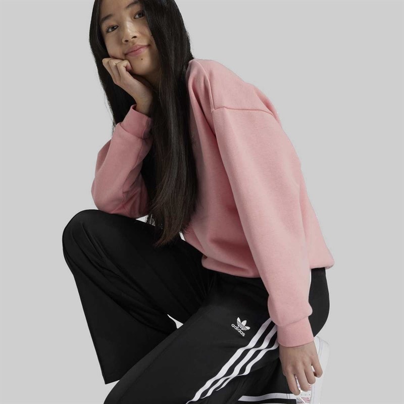 adidas Originals Junior Girls Adicolor Wide Track Pants Black - Image 3