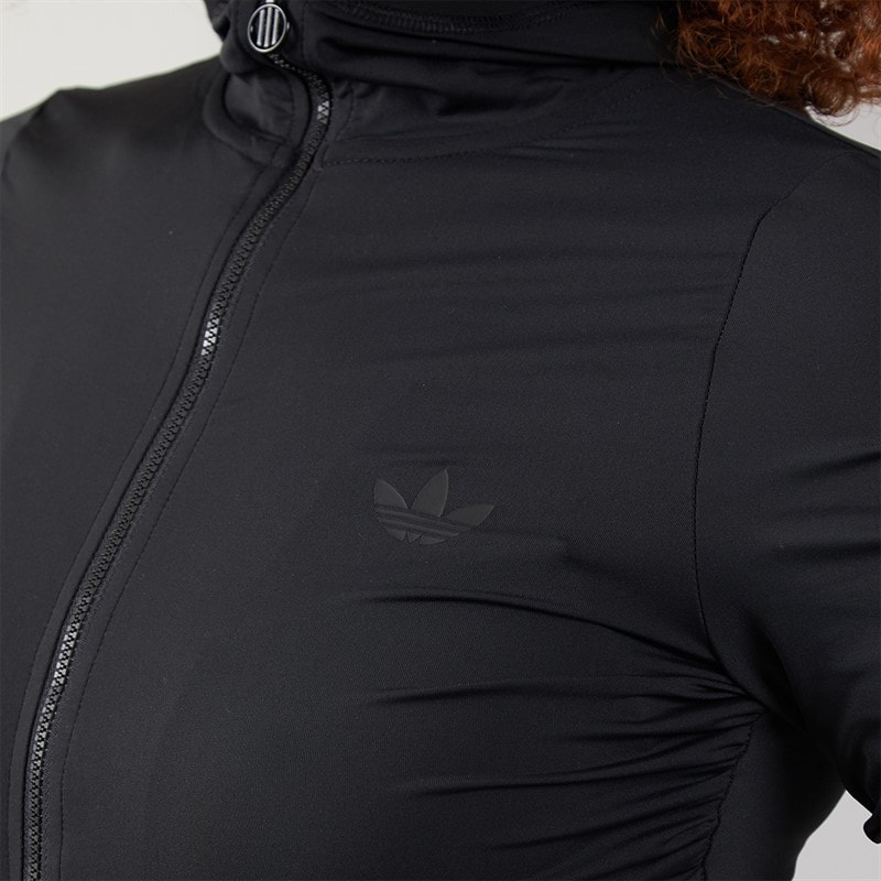 adidas Originals Womens Ruched Track Top Black - Image 3