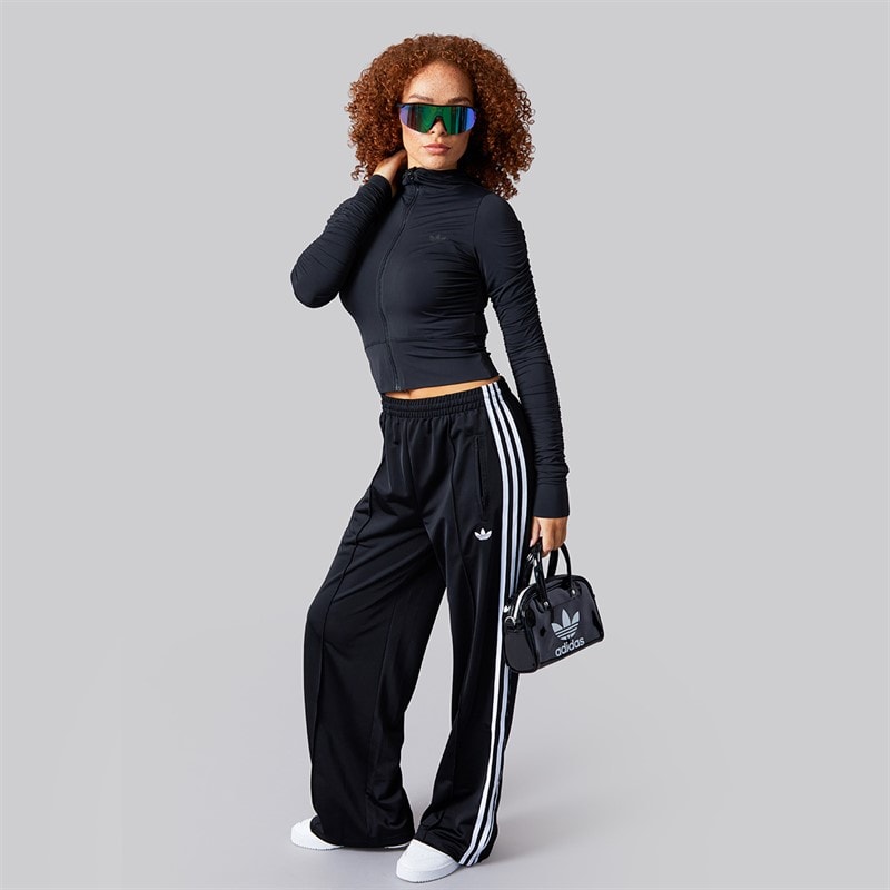 adidas Originals Womens Ruched Track Top Black - Image 4