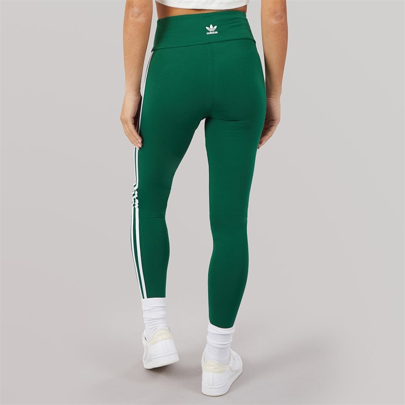 adidas Originals Womens 3 Stripes Leggings Collegiate Green - Image 3