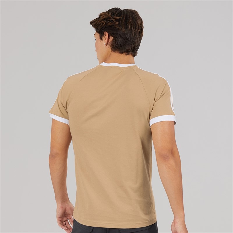 adidas Originals Mens Adicolor Classics 3-Stripes T-Shirt Magic Beige - Image 2