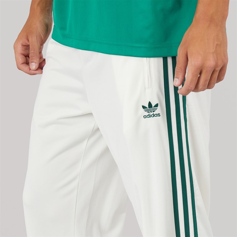 adidas Originals Mens Adicolor Trefoil Firebird Classics Track Pants Off White/Collegiate Green - Image 3