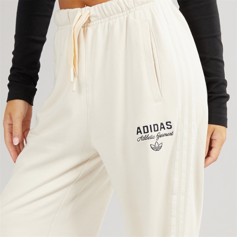 adidas Originals Womens Athletic Department Graphic Loose Fit Joggers Wonder White - Image 5