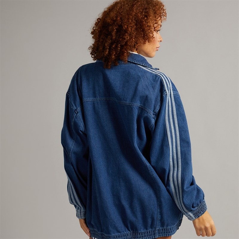 adidas Originals Womens Adicolor Firebired Oversized Denim Track Top Indigo Denim - Image 2