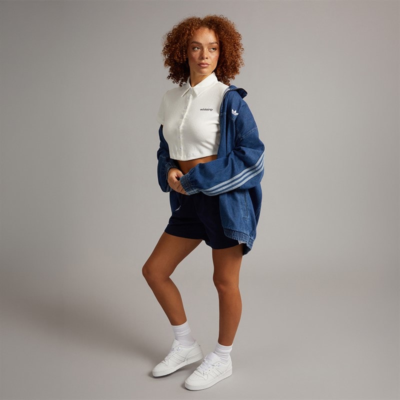 adidas Originals Womens Adicolor Firebired Oversized Denim Track Top Indigo Denim - Image 3