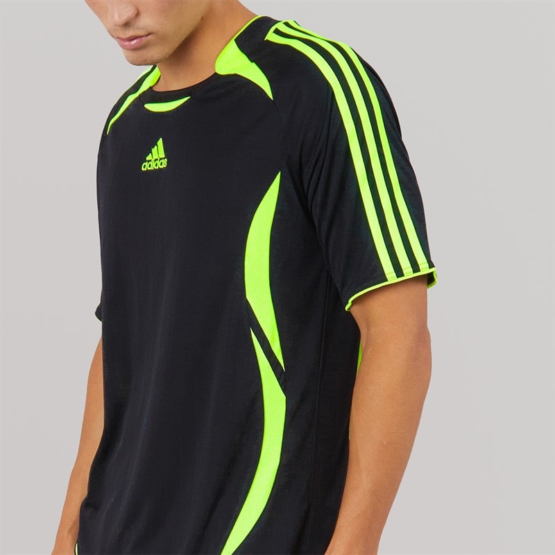 adidas Originals Mens Teamgeist Adicolor T-Shirt Black/Signal Green - Image 2