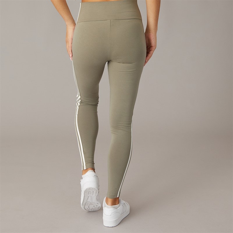 adidas Originals Womens Adicolor 3-Stripes Leggings Clay/Off White - Image 3