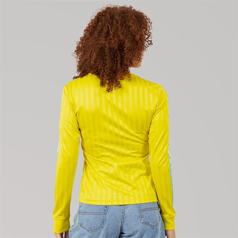 adidas Originals Womens Graphic Football Long Sleeve T-Shirt Pure Sulfur - Image 2