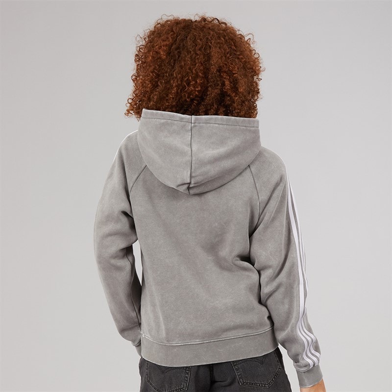 adidas Originals Womens Washed Boyfriend Fit Hoodie Grey Three - Image 3