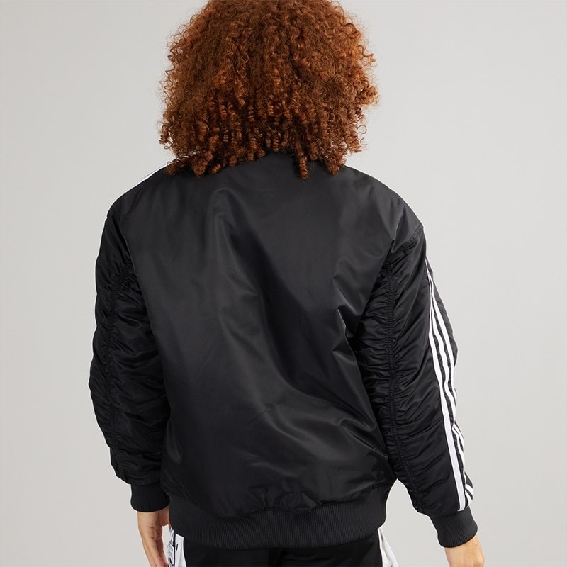 adidas Originals Womens Firebird Oversized Bomber Jacket Black - Image 2