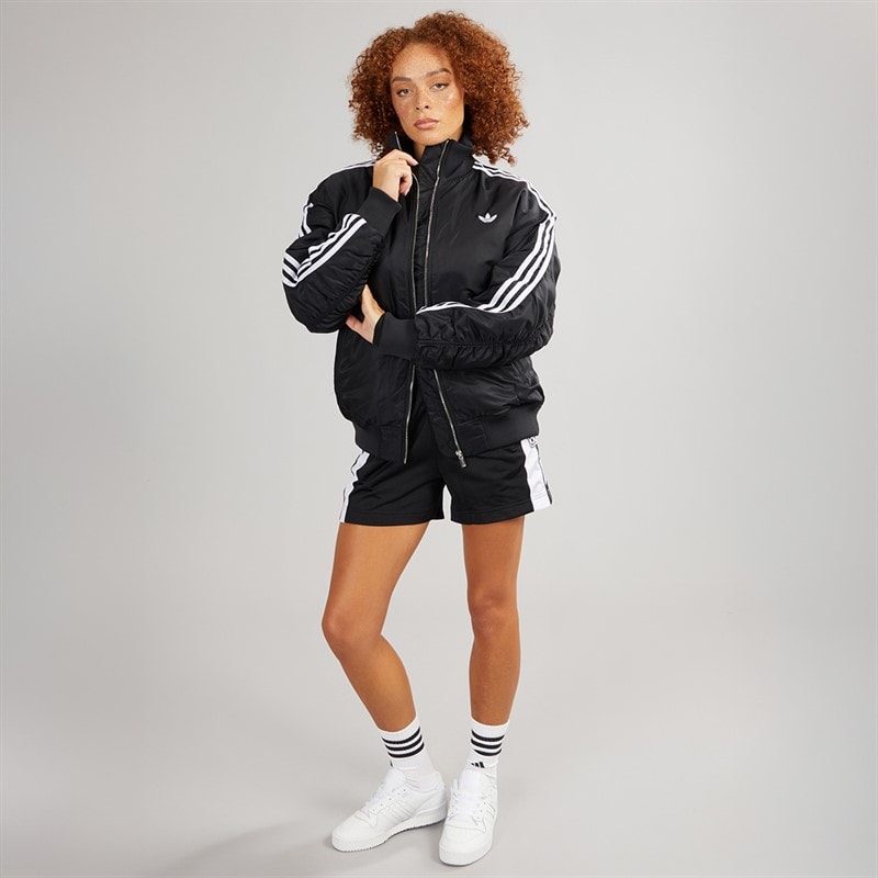 adidas Originals Womens Firebird Oversized Bomber Jacket Black - Image 3