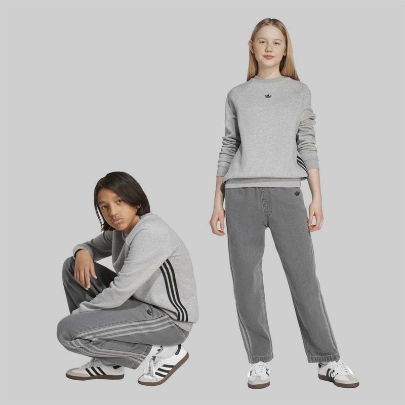 adidas Originals Junior Trefoil Logo Denim Jeans Light Denium - Image 2
