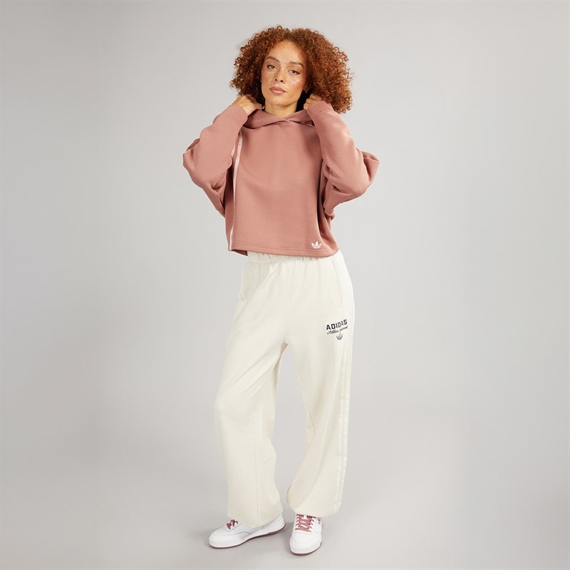 adidas Originals Womens Off Placed 3-Stripes Hoodie Warm Clay - Image 3