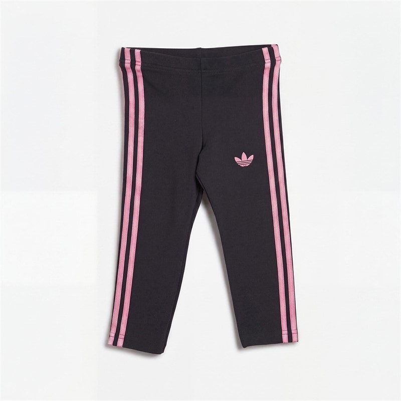 adidas Originals Infant Girls Bubble Logo Sweatshirt And Leggings Set Carbon/Bliss Pink - Image 2