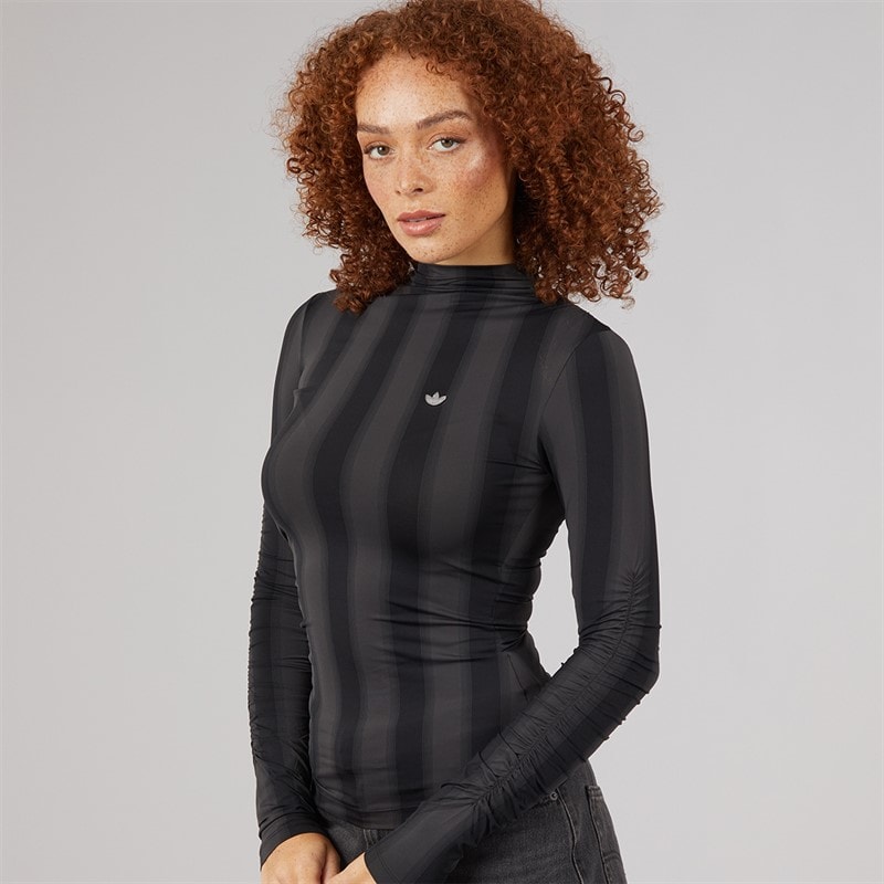 adidas Originals Womens Long Sleeve Top Black - Image 3