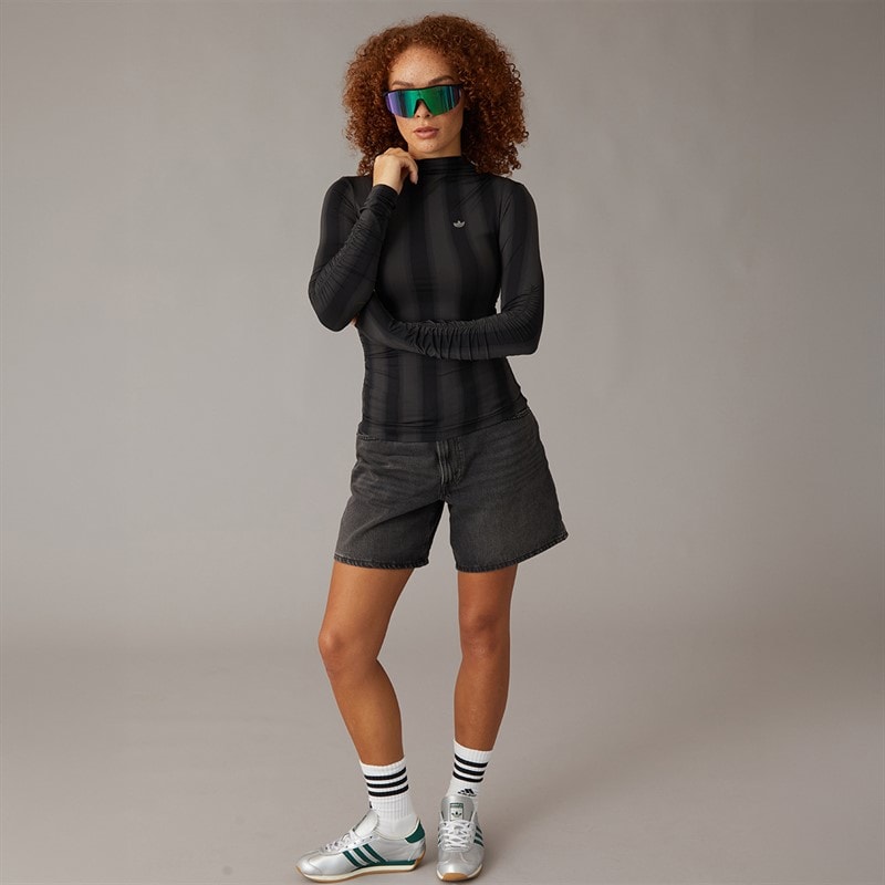 adidas Originals Womens Long Sleeve Top Black - Image 4