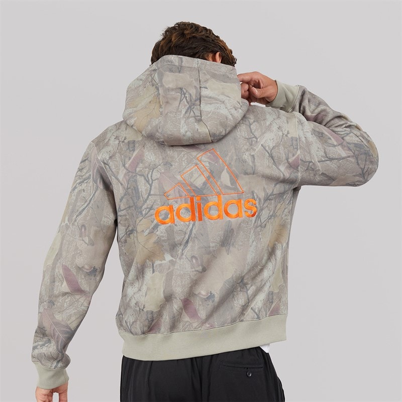 adidas Originals Mens Real Leaf Camo Hoodie Multi/Alumina - Image 2