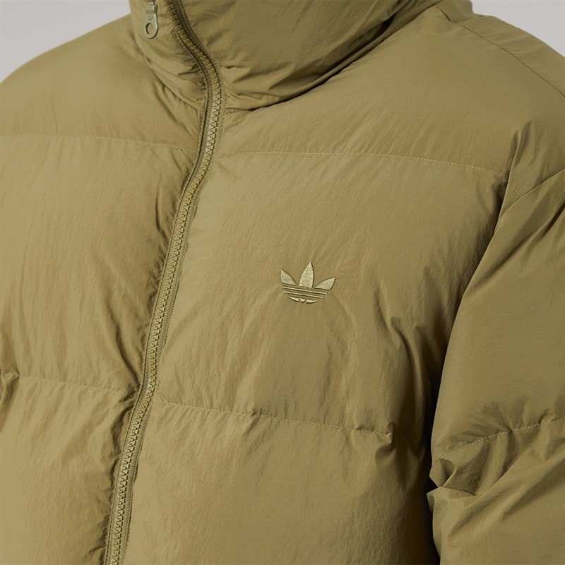 adidas Originals Mens Synthetic Down Puffer Jacket Focus Olive - Image 3