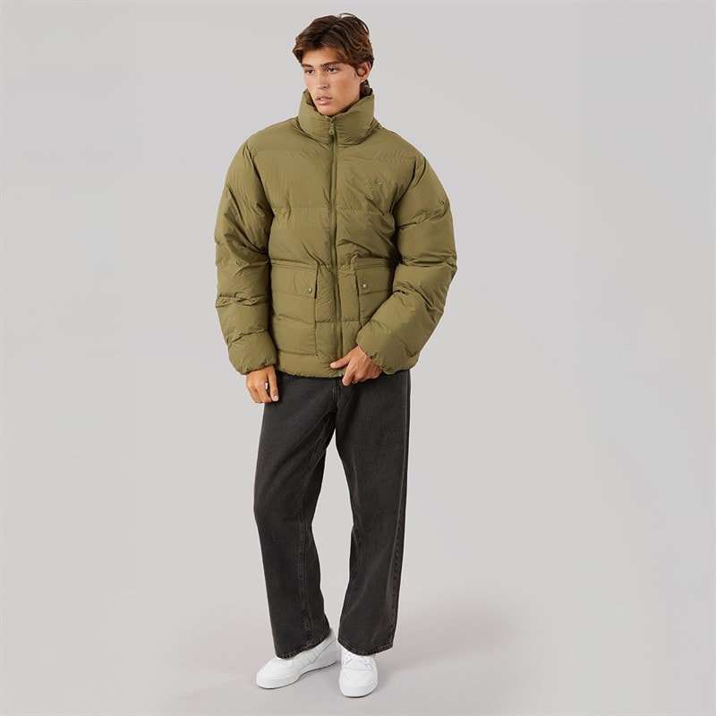 adidas Originals Mens Synthetic Down Puffer Jacket Focus Olive - Image 4