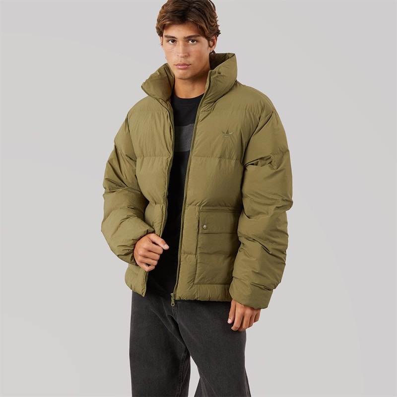 adidas Originals Mens Synthetic Down Puffer Jacket Focus Olive - Image 5