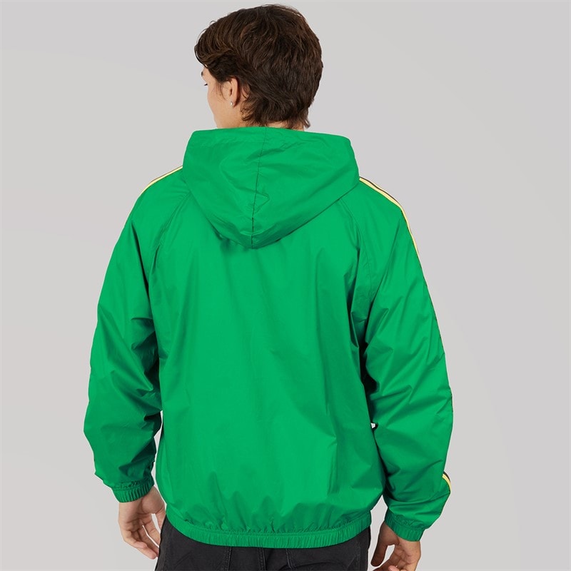 adidas Originals Mens JFF Jamaica Adicolour Windbreaker Jacket Court Green - Image 2