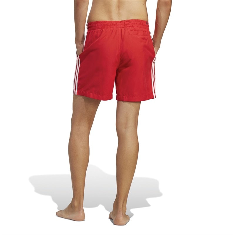 adidas Originals Mens Adicolor 3 Stripes Swim Shorts Better Scarlet/White - Image 2