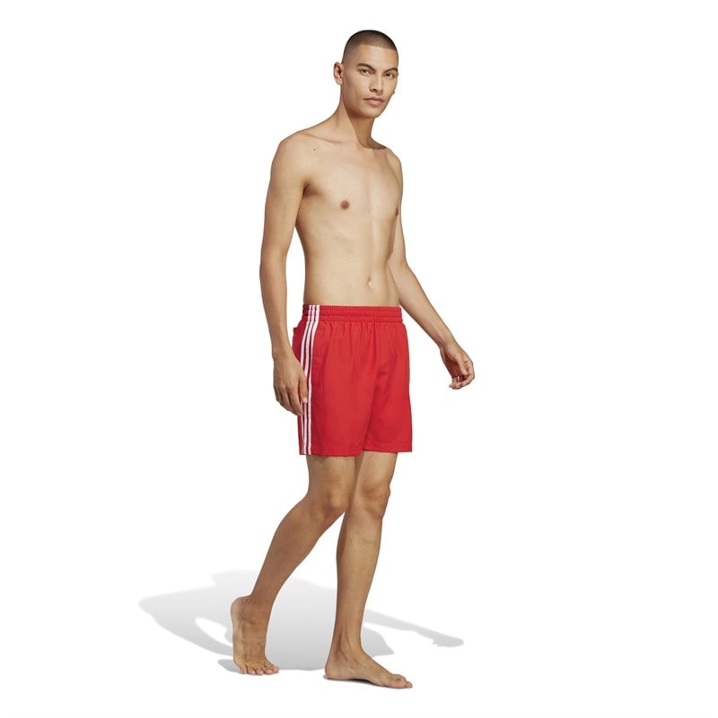 adidas Originals Mens Adicolor 3 Stripes Swim Shorts Better Scarlet/White - Image 3