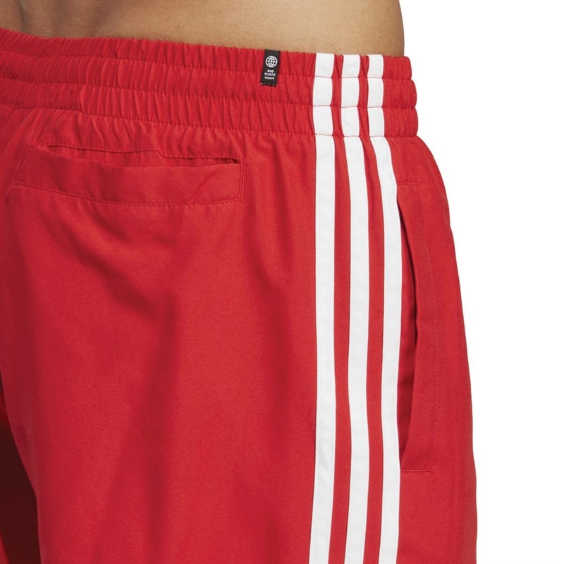 adidas Originals Mens Adicolor 3 Stripes Swim Shorts Better Scarlet/White - Image 5