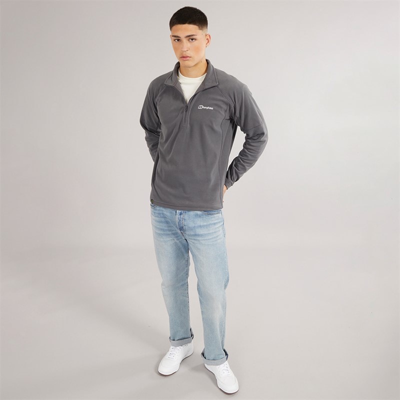 Berghaus Mens Anwick Half Zip Fleece Jacket Grey Pinstripe - Image 4