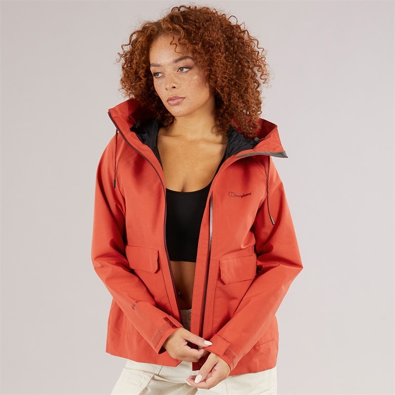 Berghaus Womens Highraise Gore-Tex® Waterproof Hooded Jacket Red - Image 1