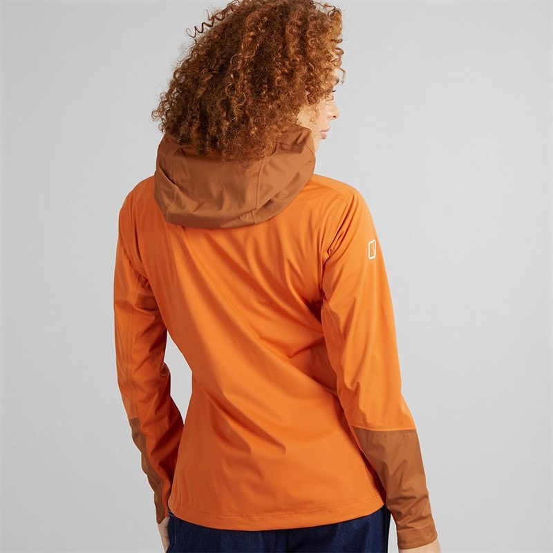 Berghaus Womens Ridge Roamer Softshell Waterproof Jacket Orange - Image 2