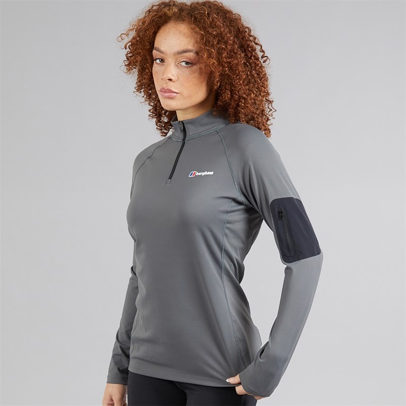 Berghaus Womens Tech Pocket 1/4 Zip Top Dark Grey/Dark Grey - Image 1