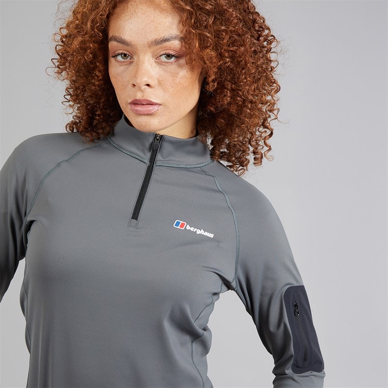 Berghaus Womens Tech Pocket 1/4 Zip Top Dark Grey/Dark Grey - Image 3