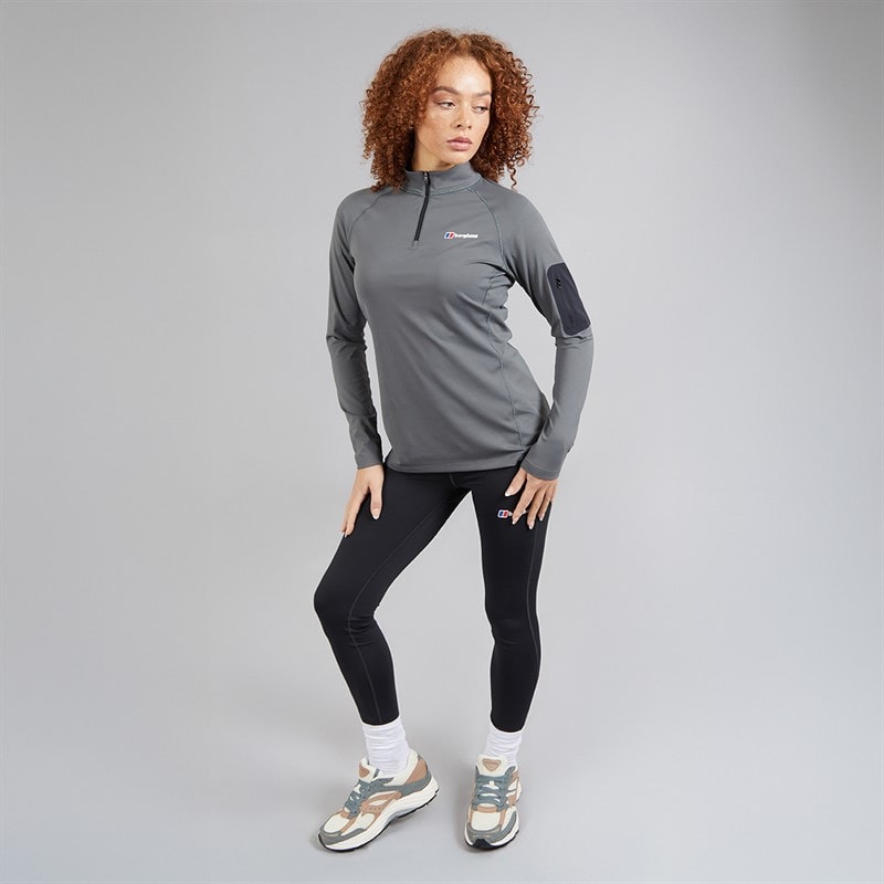 Berghaus Womens Tech Pocket 1/4 Zip Top Dark Grey/Dark Grey - Image 4