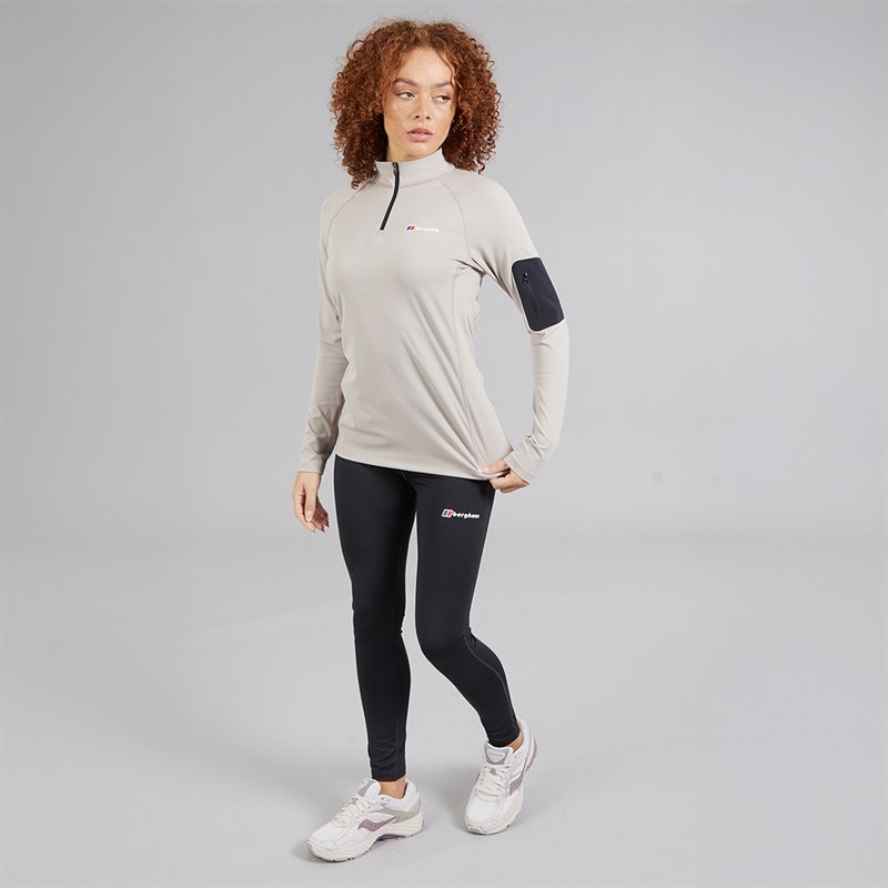 Berghaus Womens Tech Pocket 1/4 Zip Top Light Grey/Light Grey - Image 4