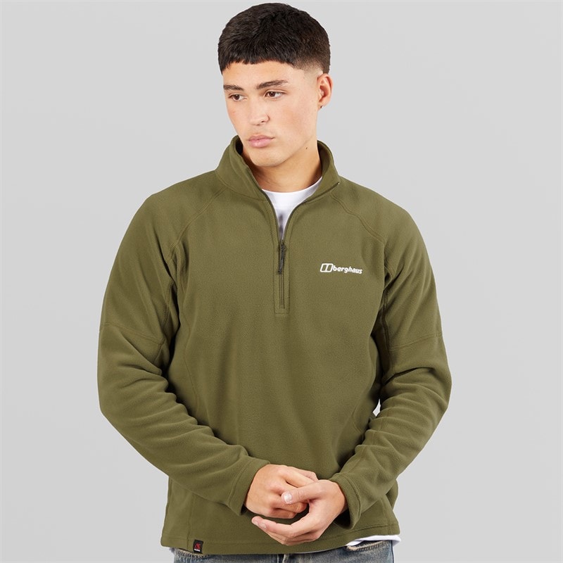 Berghaus Mens Bigby Half Zip Fleece Jacket Dark Green - Image 1