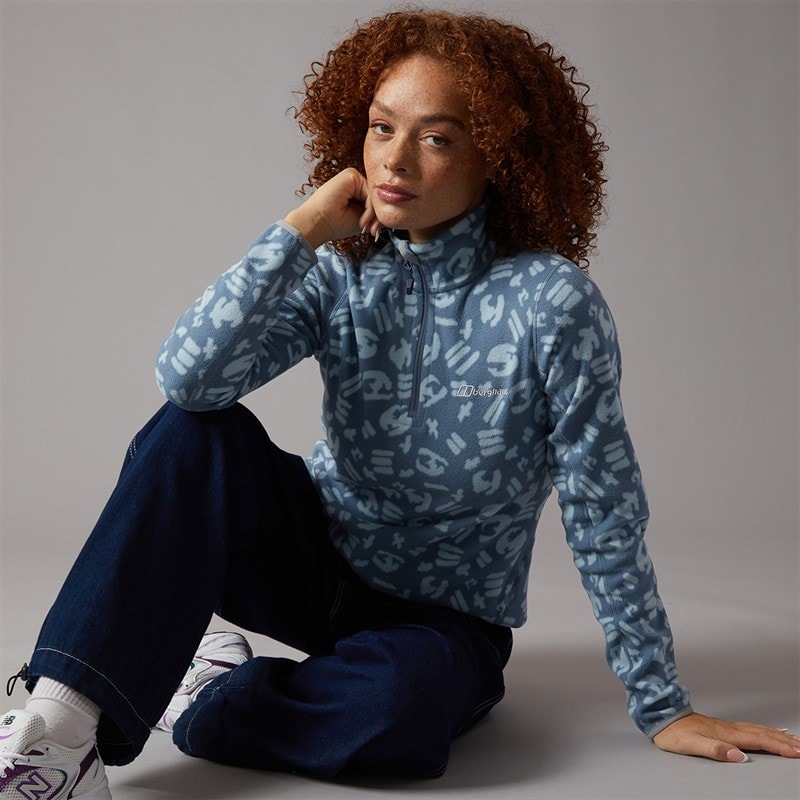 Berghaus Womens Burtoft Half Zip Fleece Jacket Blue/Light Blue - Image 4
