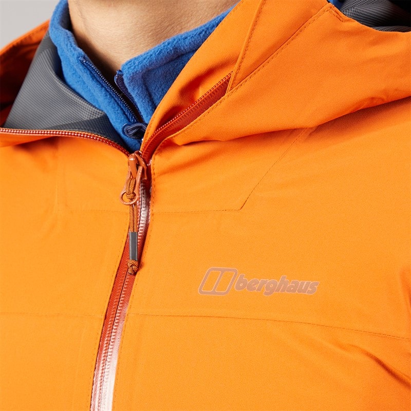 Berghaus Mens Arnaby Hydroshell Waterproof Jacket Orange - Image 3