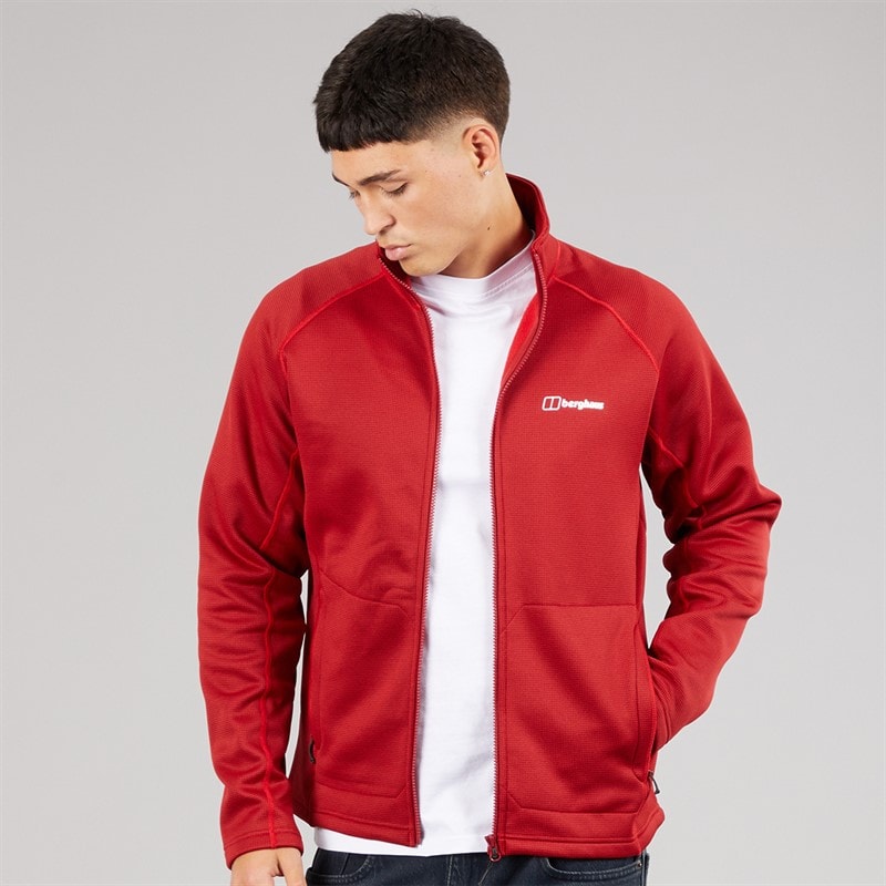 Berghaus Mens Bardney Full Zip Fleece Jacket Dark Red - Image 1