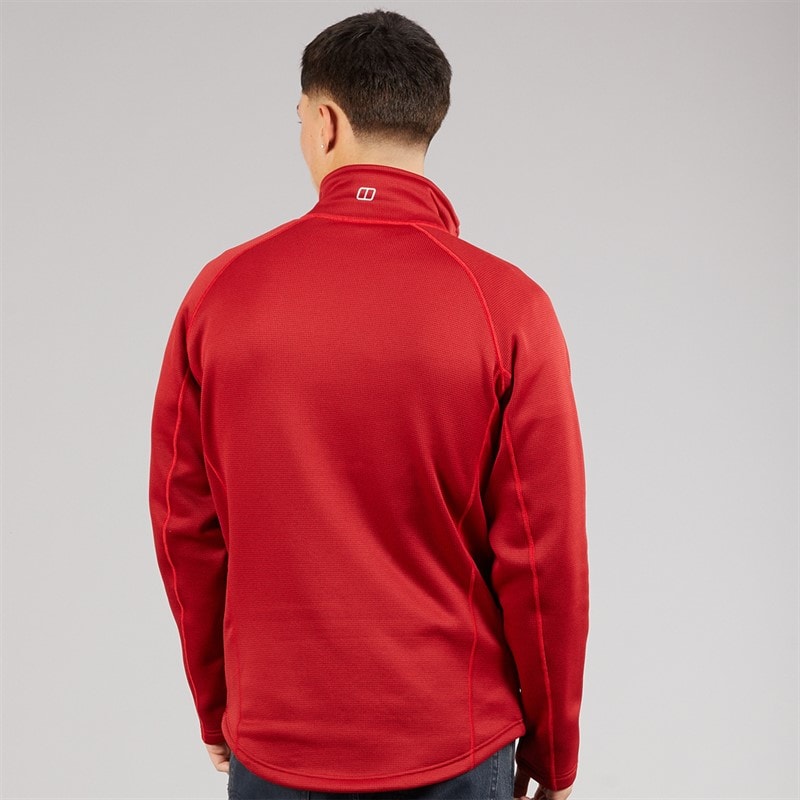 Berghaus Mens Bardney Full Zip Fleece Jacket Dark Red - Image 2
