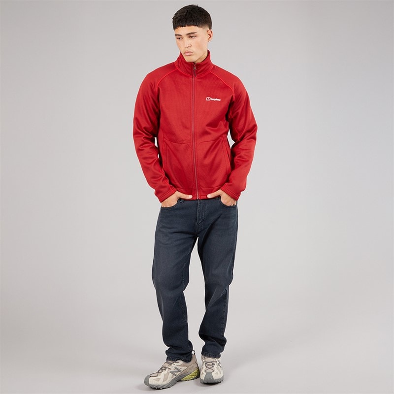 Berghaus Mens Bardney Full Zip Fleece Jacket Dark Red - Image 4